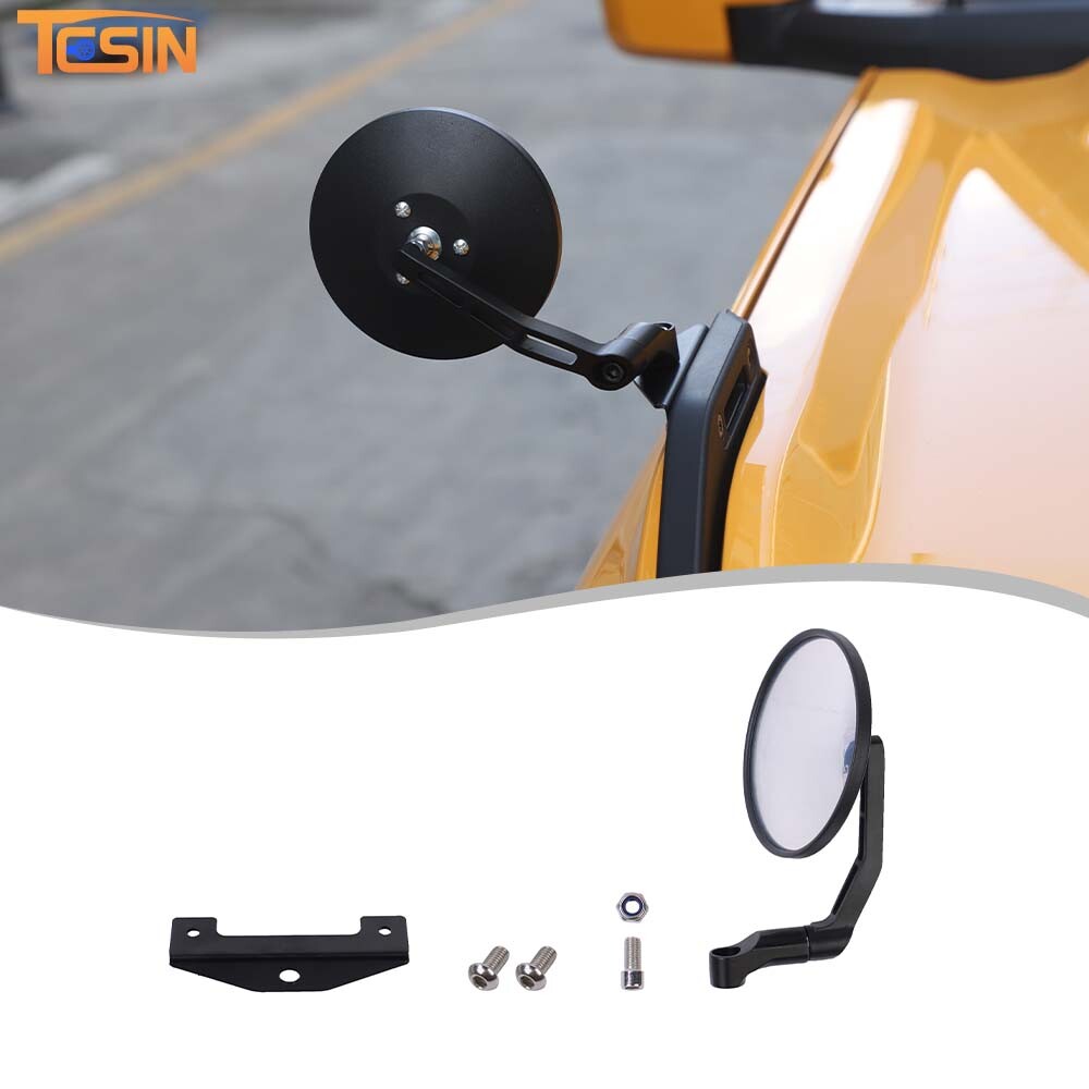 Round Mirrors Doors Off Rearview Mirror Blind Spot Mirror For Ford Bronco 2021+