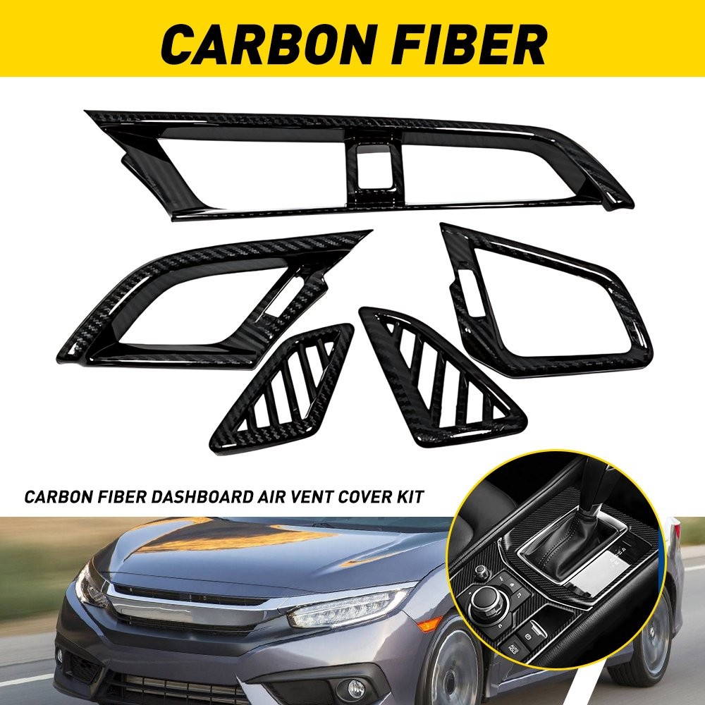 For Honda Civic 10th 2016 2017-2019 2020 Dashboard Air Vent Cover Kit Durable 1X