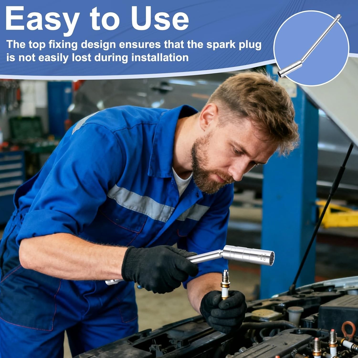 14mm Joint 3/8″ Thin Wall Spark Plug Sleeve Socket Removal Tool For Mazda