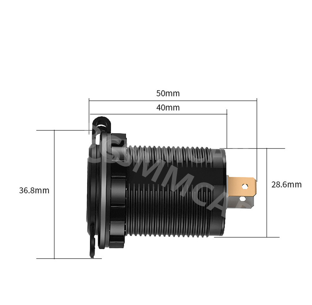 3 Ports USB Dual PD Type-C Fast Car Charger Adapter For Marine Motorcycle ATV