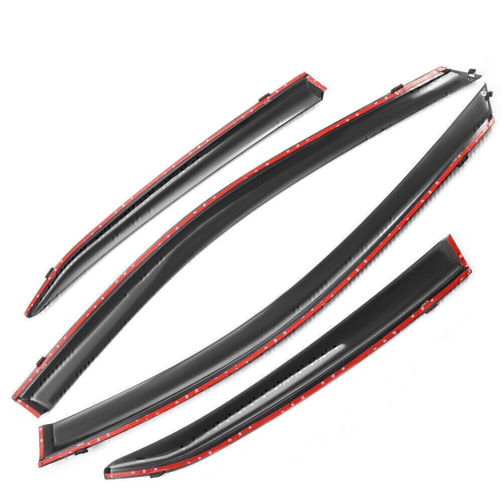 For 2018-2020 Toyota Camry JDM Window Visors Clip-on Chrome Trim Sun Rain Guards