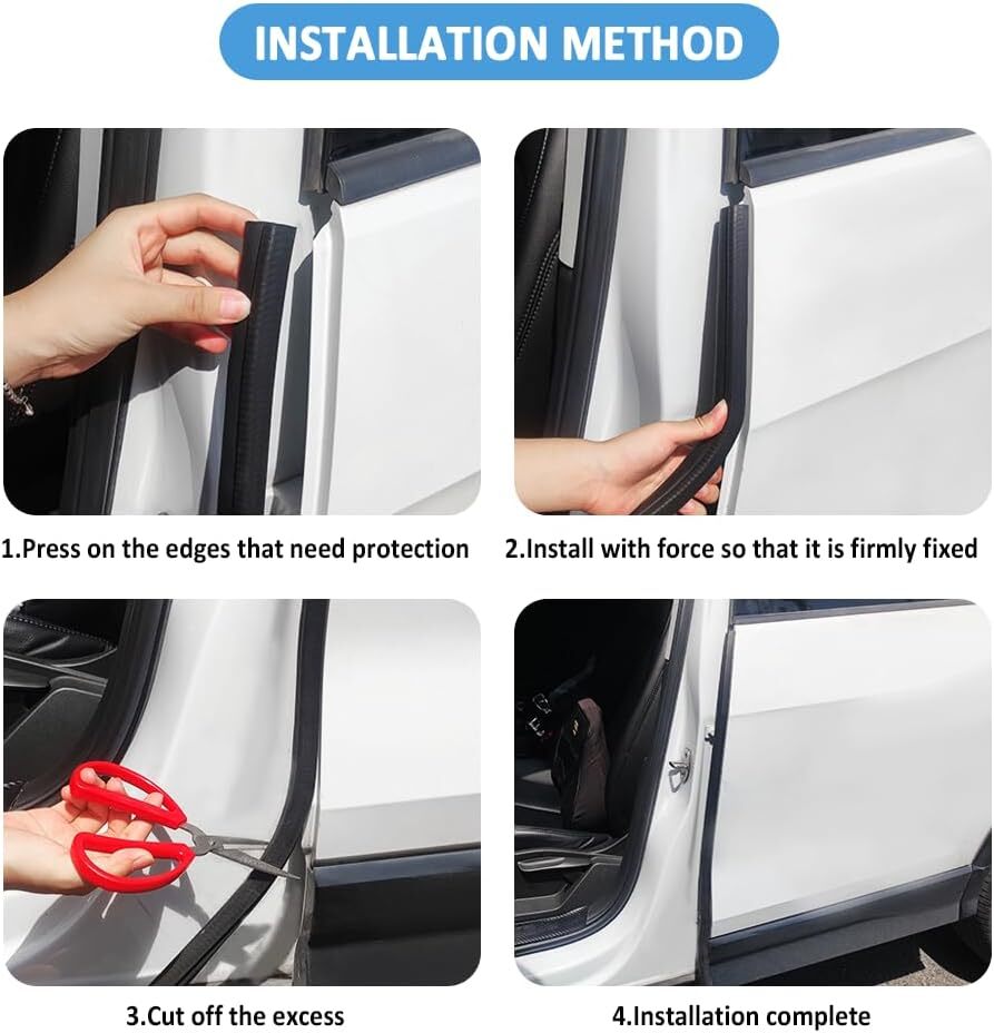 Automotive Door Weather Stripping 20Ft Car Door Rubber Edge Trim Seal Strip