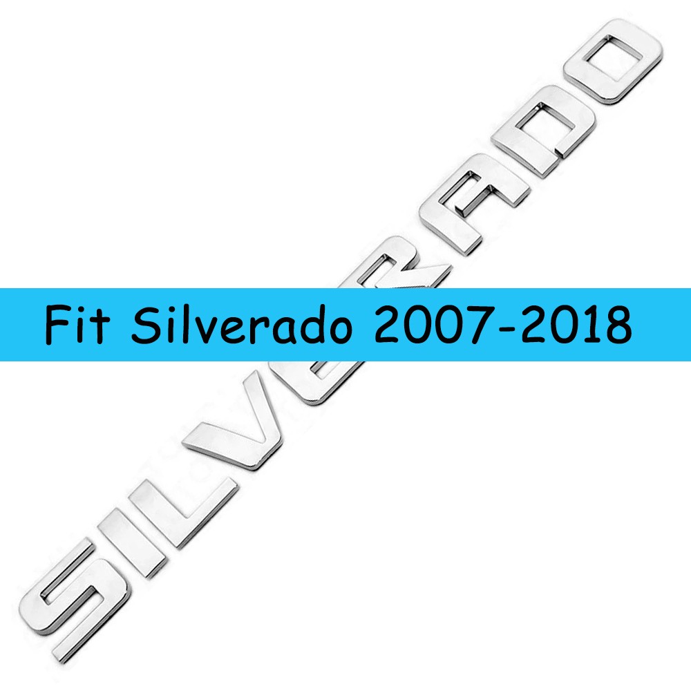 Chrome 3D Tailgate Letters Emblem Liftgate Badge For Silverado 1500 2007-2018