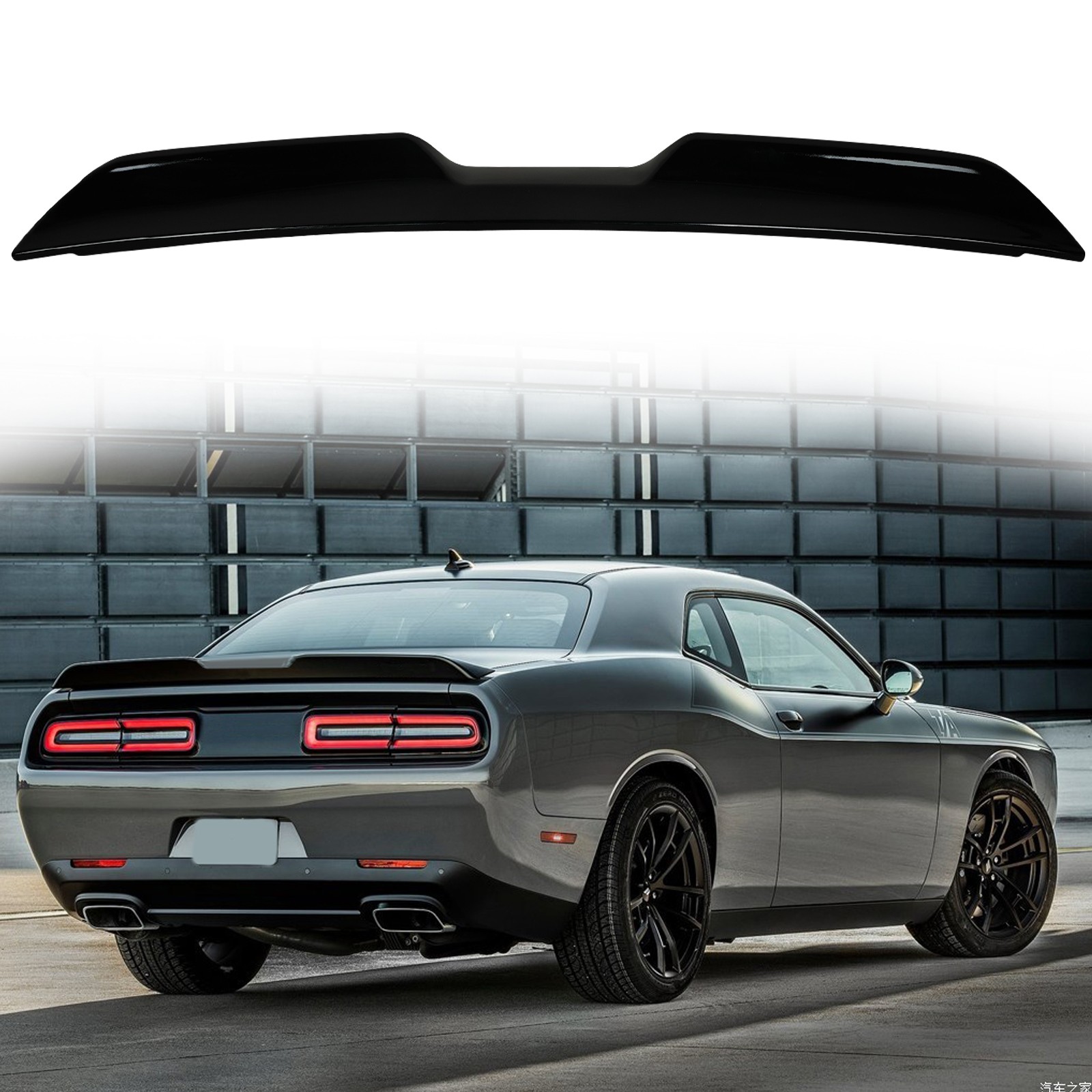 For 2008-2017 Dodge Challenger Demon Style Rear Trunk Spoiler Wing Glossy Black