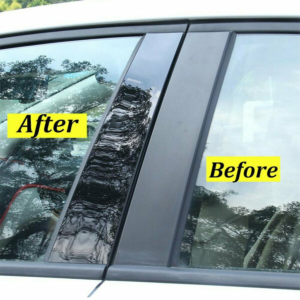 Black Pillar Posts For Honda Civic 2006-2011 (4dr) 6pc/Set Door Trim Cover Kit