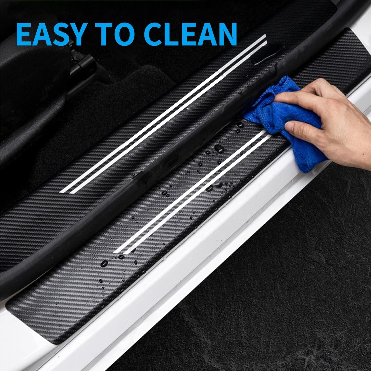 For Honda 9PCS Door Sill Protector 2.8in Wide Custom Fit Anti-Scratch Guards Kit