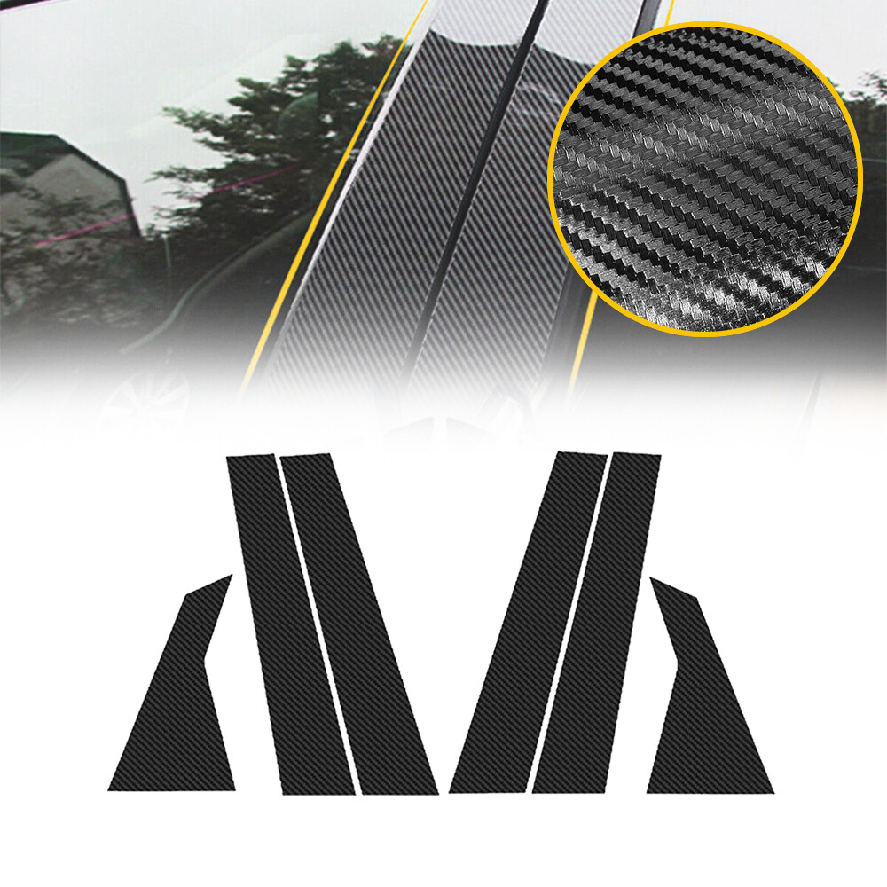 For Civic Honda 2016-Up 10th Gen Carbon Fiber Door Window Pillar Post Cover Trim