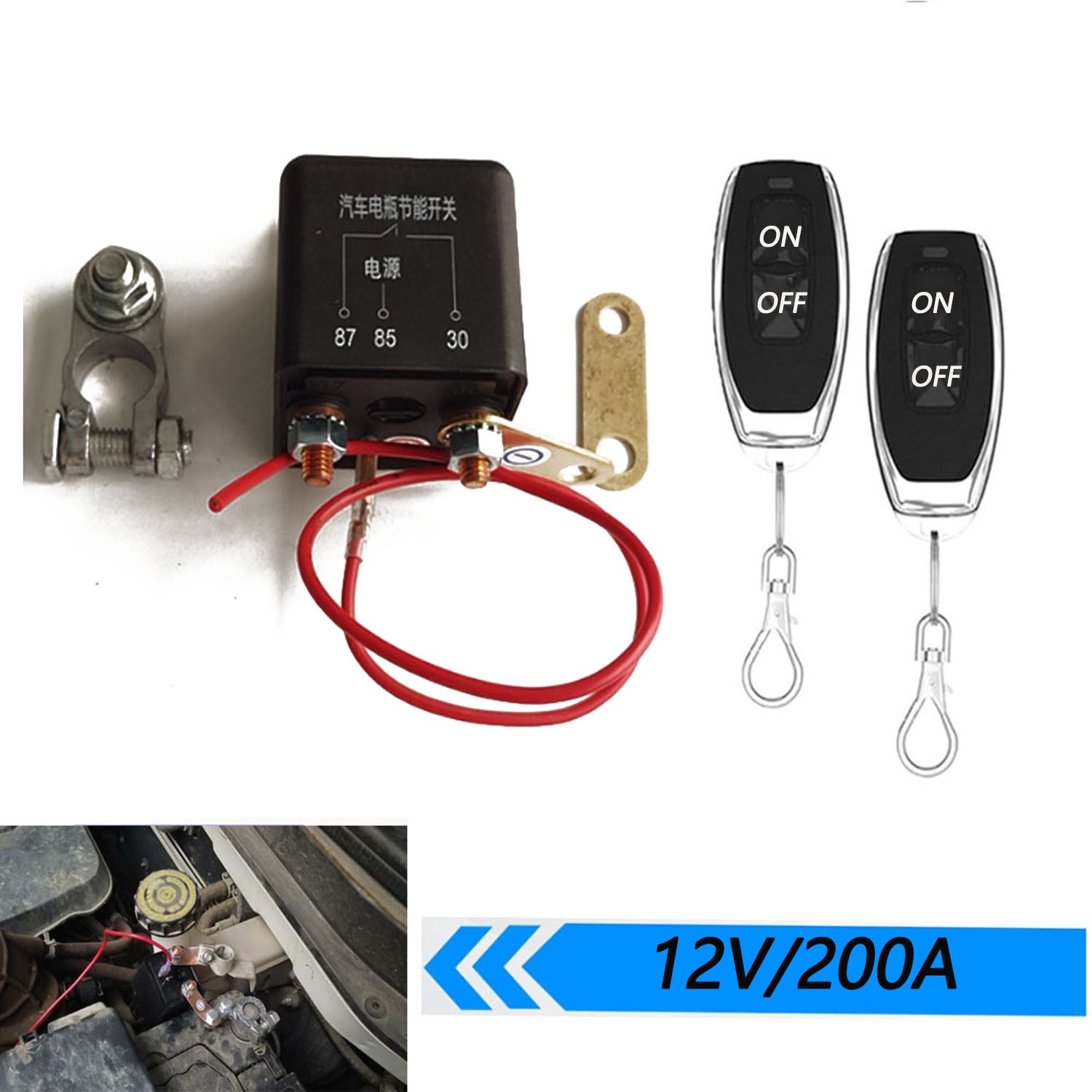 Battery Disconnect Switch Remote Control Anti Theft Kill Master for Car Truck RV