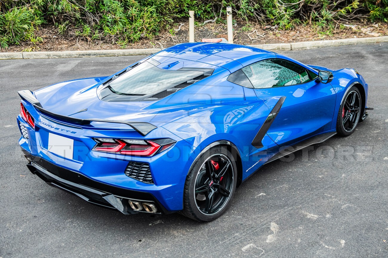 For 20-Up Corvette C8 Hydro-Dipped Carbon Fiber Front Rear Wheel Fender Mud Flap