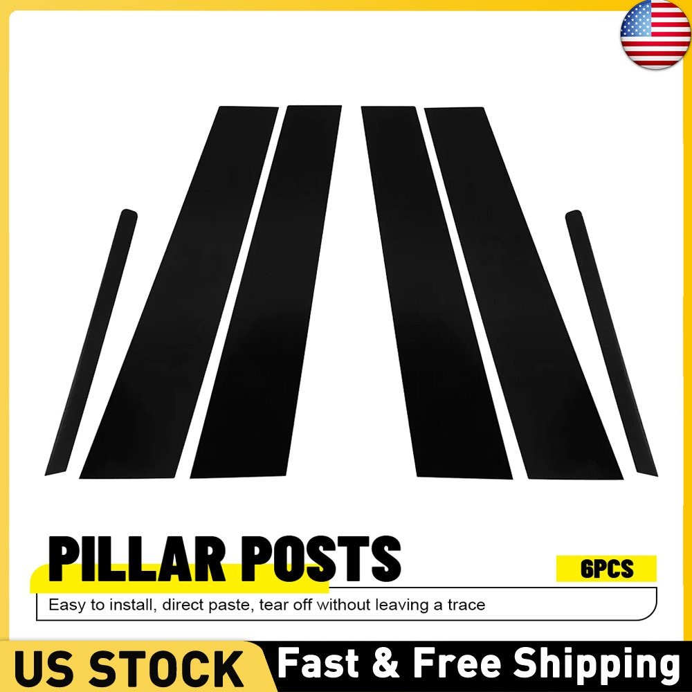 Glossy Black For Kia Optima 2011-2015 Door Window Pillar Posts Trim Cover Kit