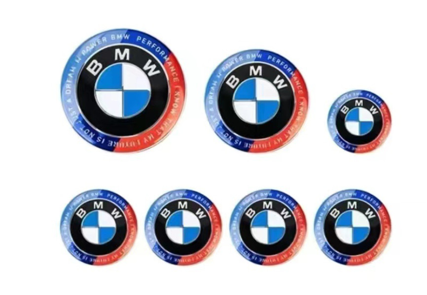 7Pcs Hood Trunk Emblem Centre Caps Badges Set 82mm 74mm 4x68mm 45mm 4