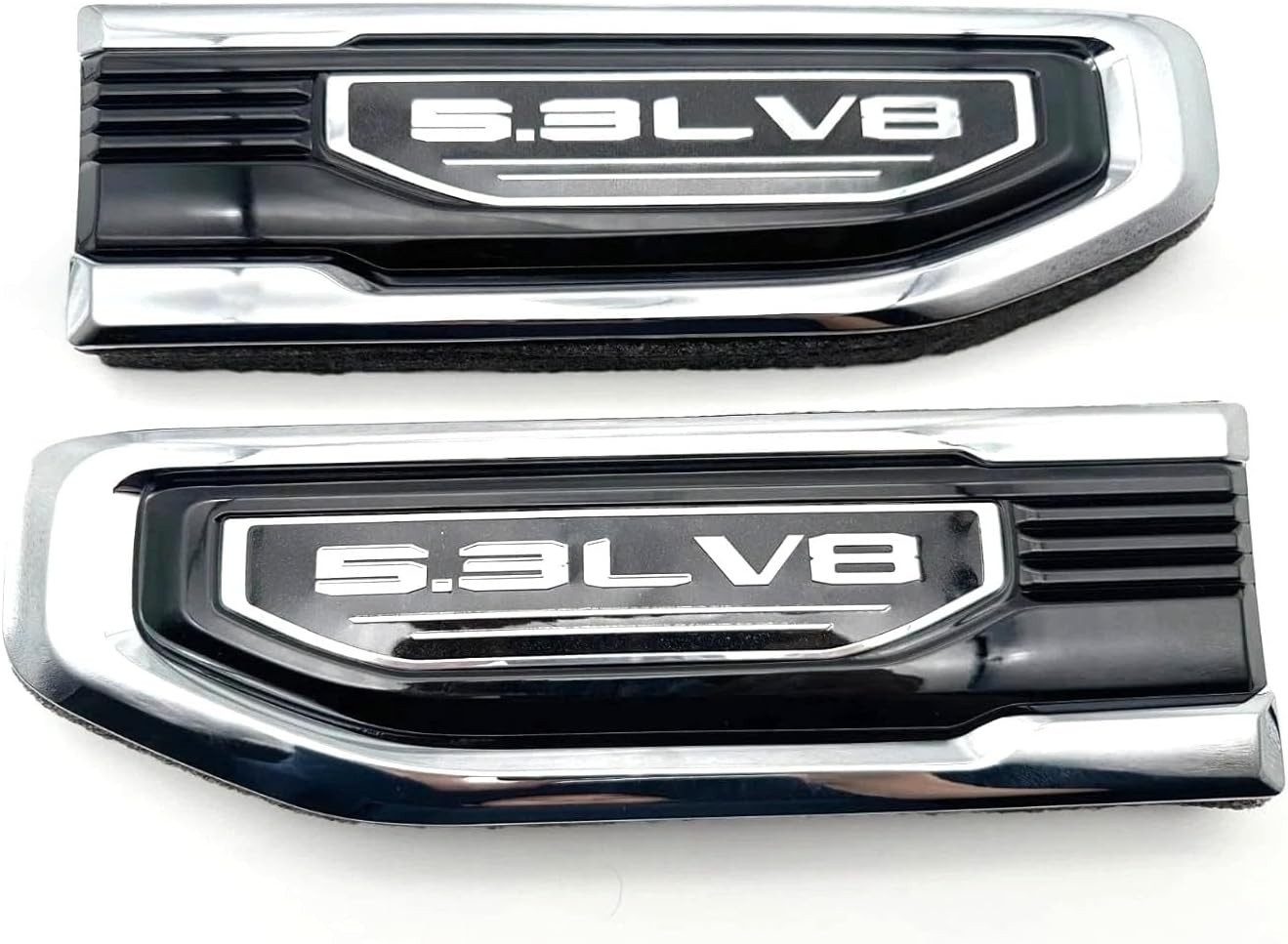 2 Pack 5.3L V8 Vent Emblems Driver Passenger Badge for 19-25 Sierra Chrome