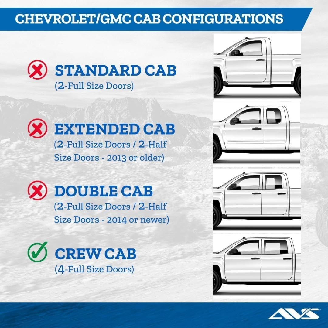 AVS] in-Channel Rain Guards for 2019-2026 Chevrolet/GMC Silverado/Sierra 1500…