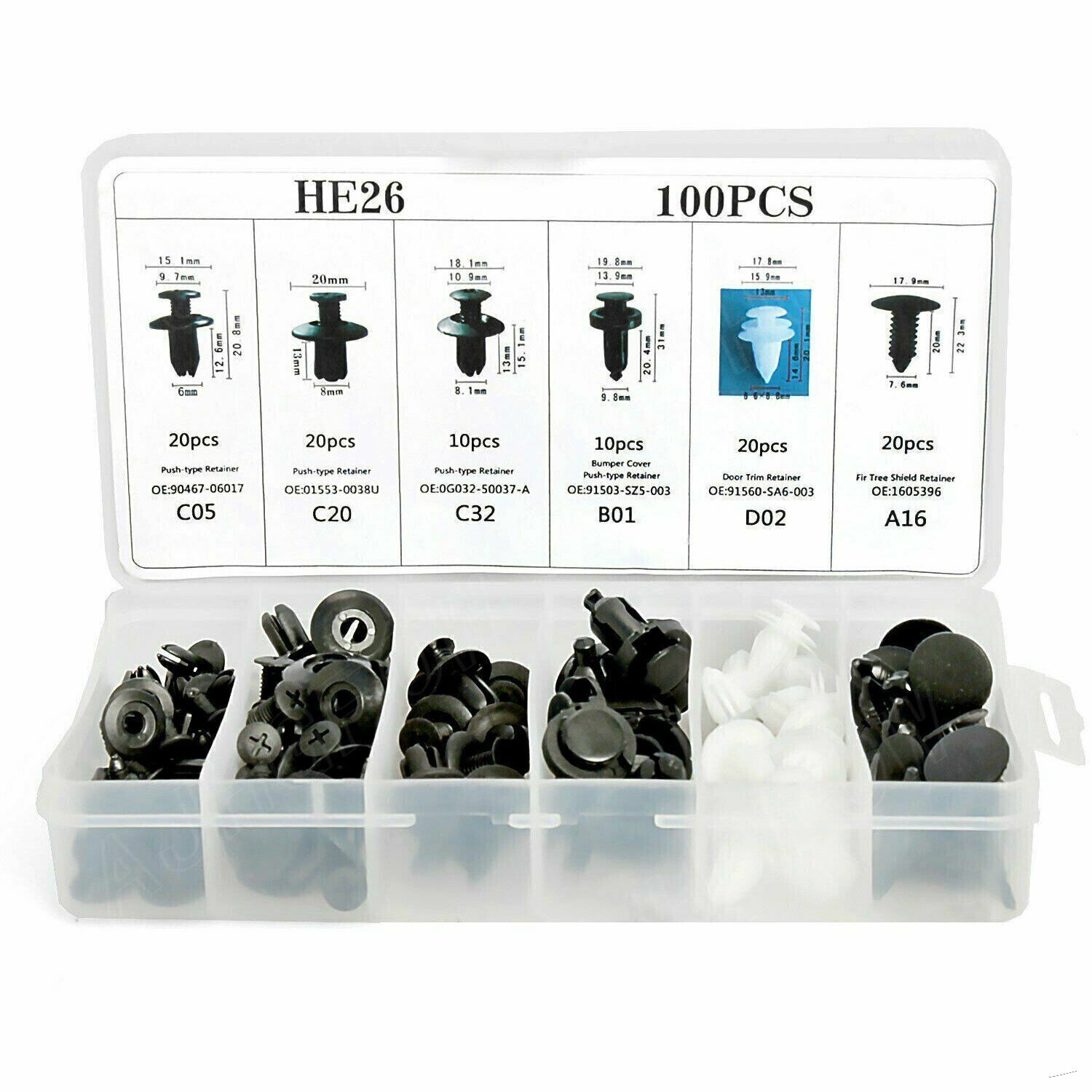 For Subaru 100Pcs Bumper Hood Clips Retainer Rivet Fastener Fender Push Pin US