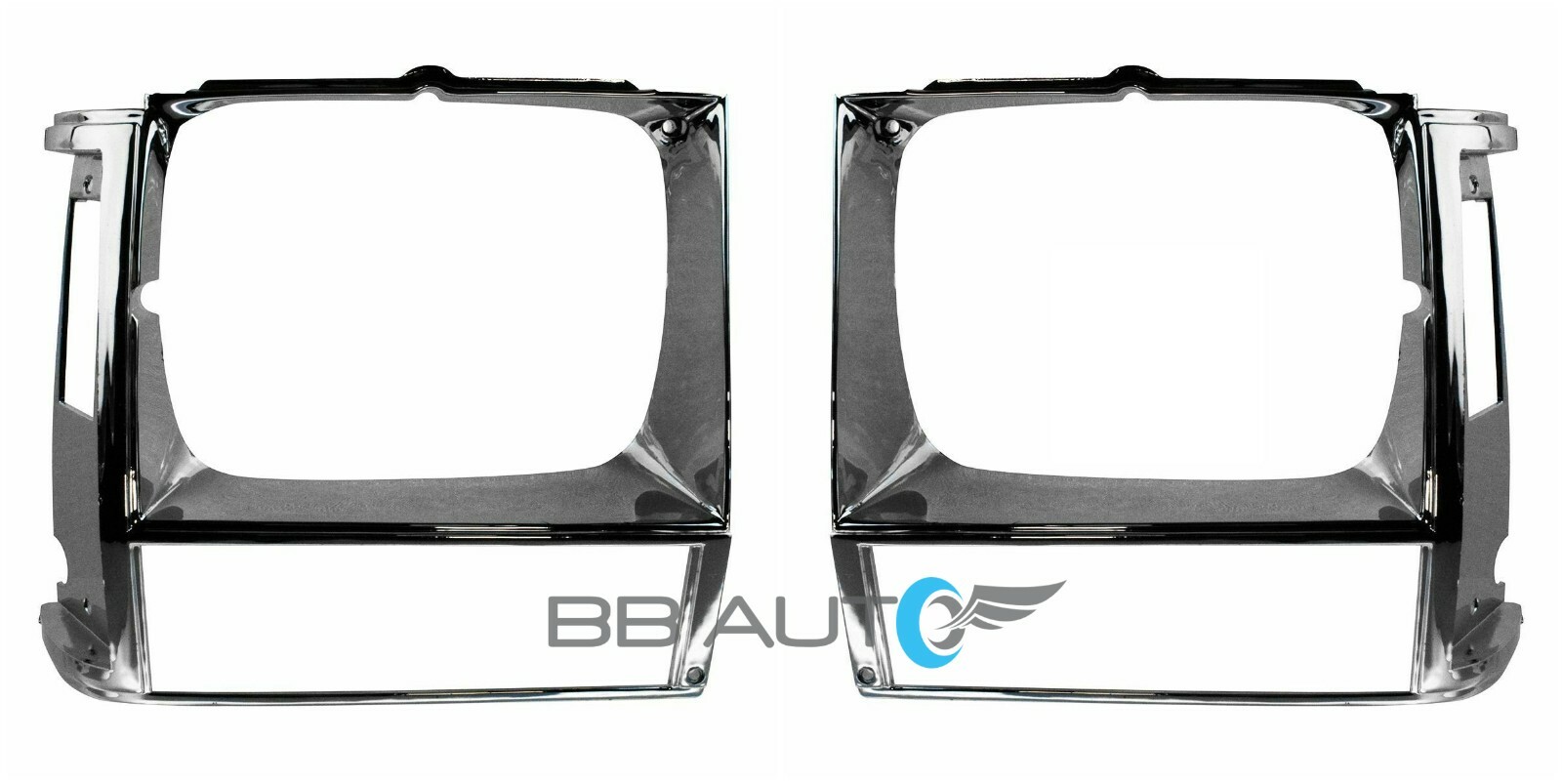 NEW CHROME HEADLIGHT BEZELS SET FOR 1984-1990 JEEP WAGONEER CHEROKEE COMANCHE