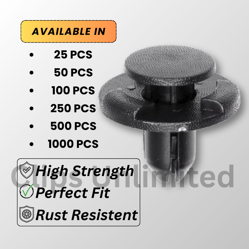 A 21192 Push Type Retainer 20mm Head 12mm Stem 8mm Hole, 01553-05323 25-1000PCS