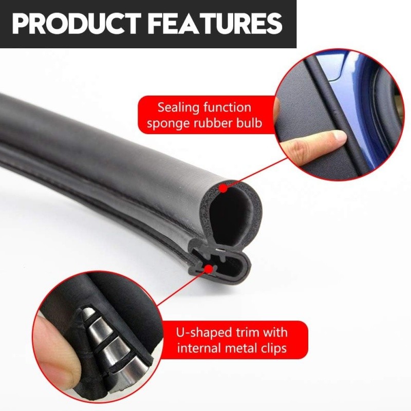10ft Universal Auto Rubber Seal Weather Strip Door Window Trunk Hood Edge Trim