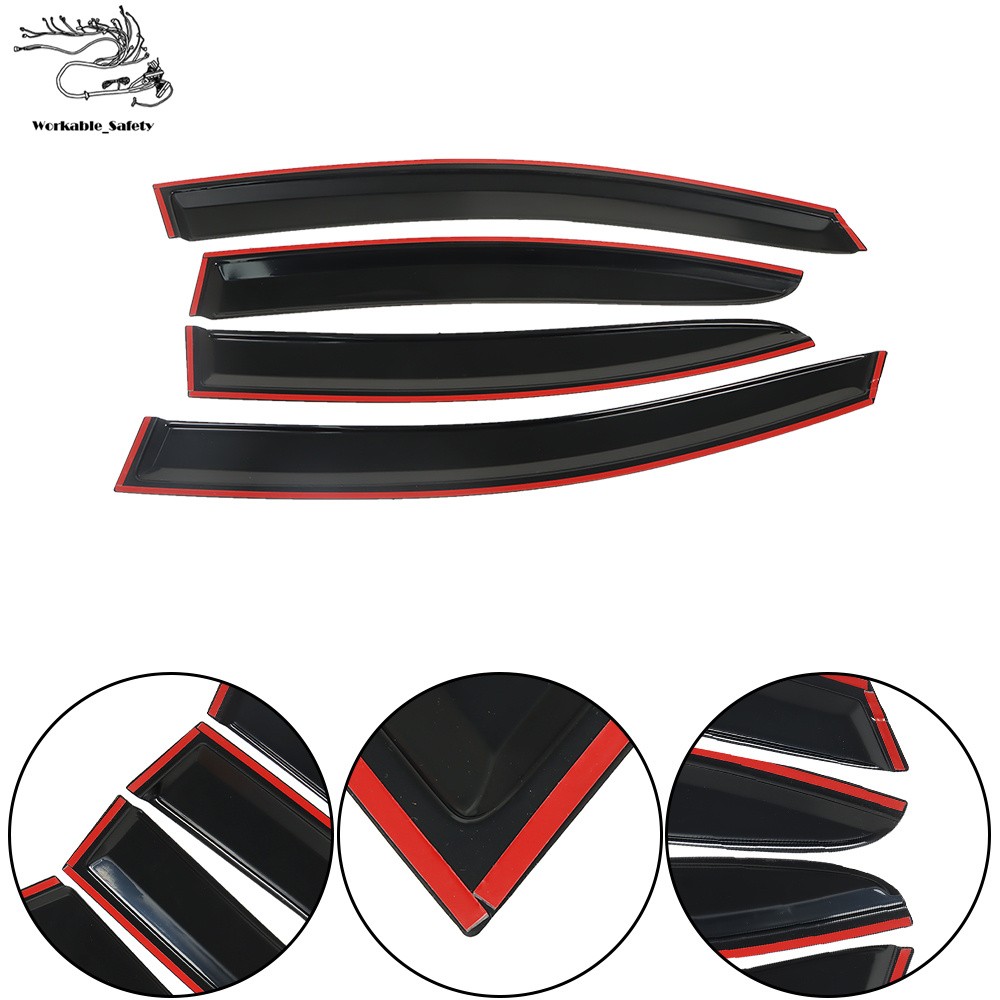 4Pcs Window Visors Rain Guards JDM Style For Subaru WRX STI 2015 2016 2017 2018