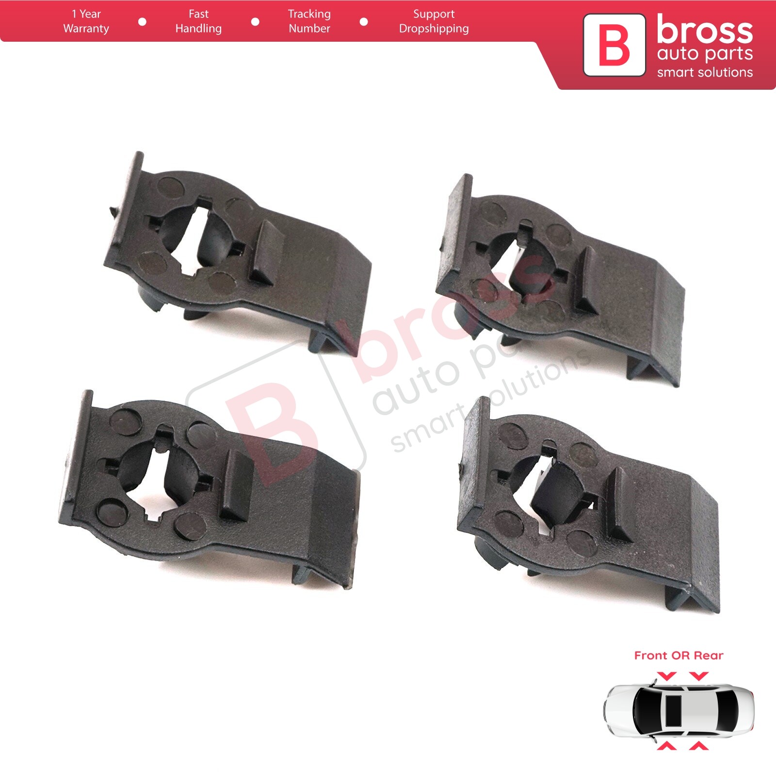 Bross Auto Parts BCF784 4 Pieces Window Fixer Clips 51338218383 for BMW E46 323i