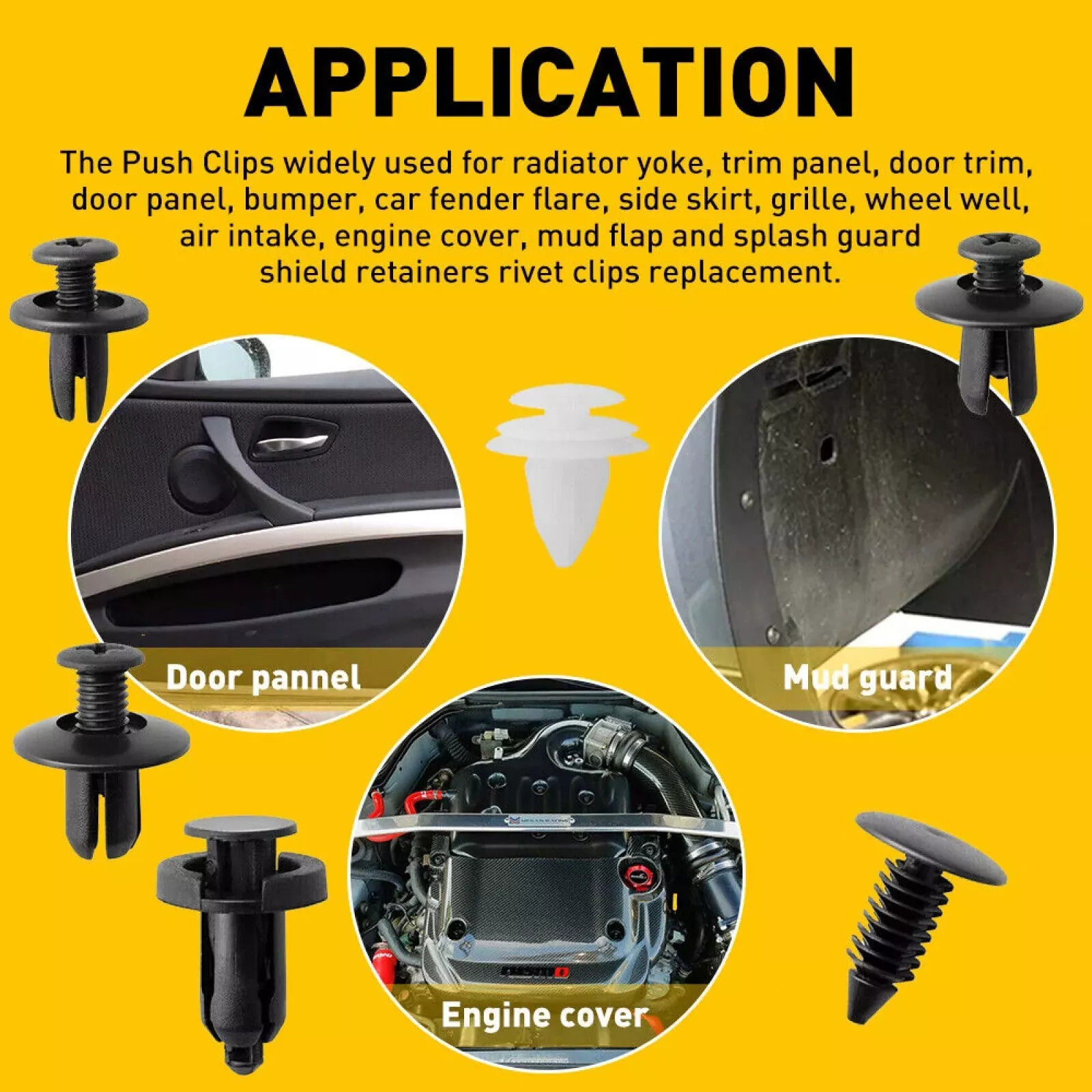 100pcs/Set Bumper Clips Fender Trim Car Auto Push Pin Rivet Fastener Panel Screw