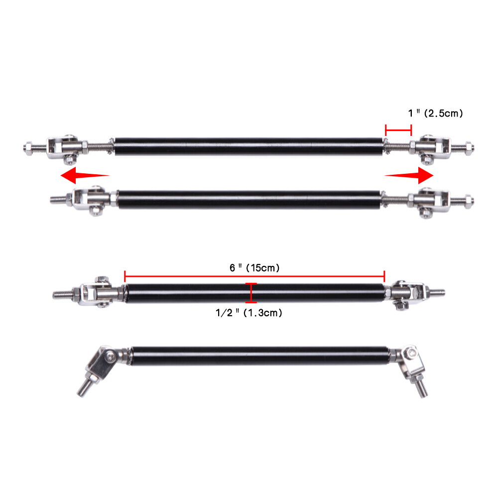 适用于日产 Maxima S SV Sedan 黑色和红色前保险杠唇部分离器 + 支柱杆-