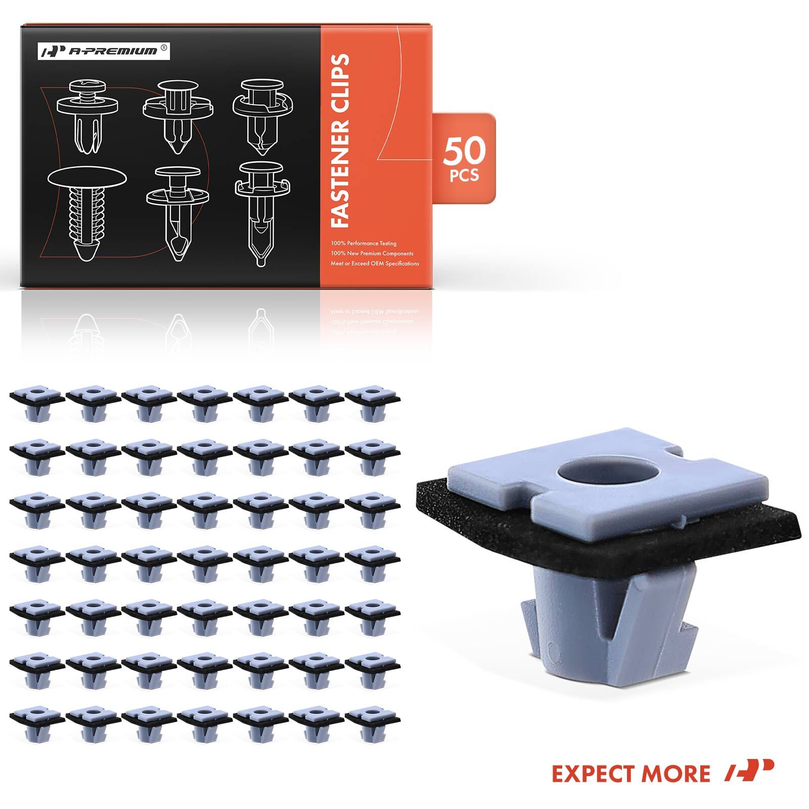 A-Premium 50Pcs 11mm Nylon Wheel Arch Moulding Clip with Sealer for Kia Seltos