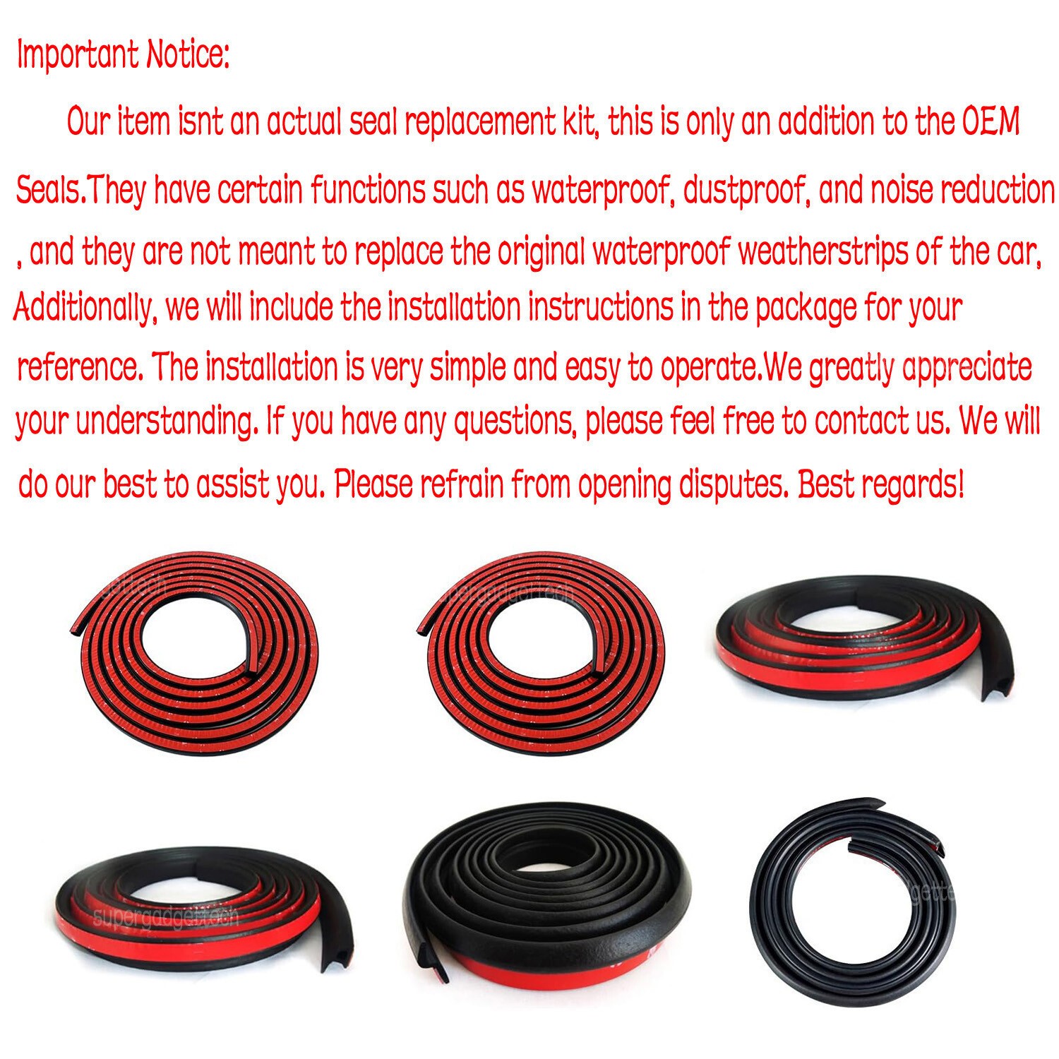 For Ford Expedition Rubber Sealing Strips Weather Draft Wind Noise Reduction g