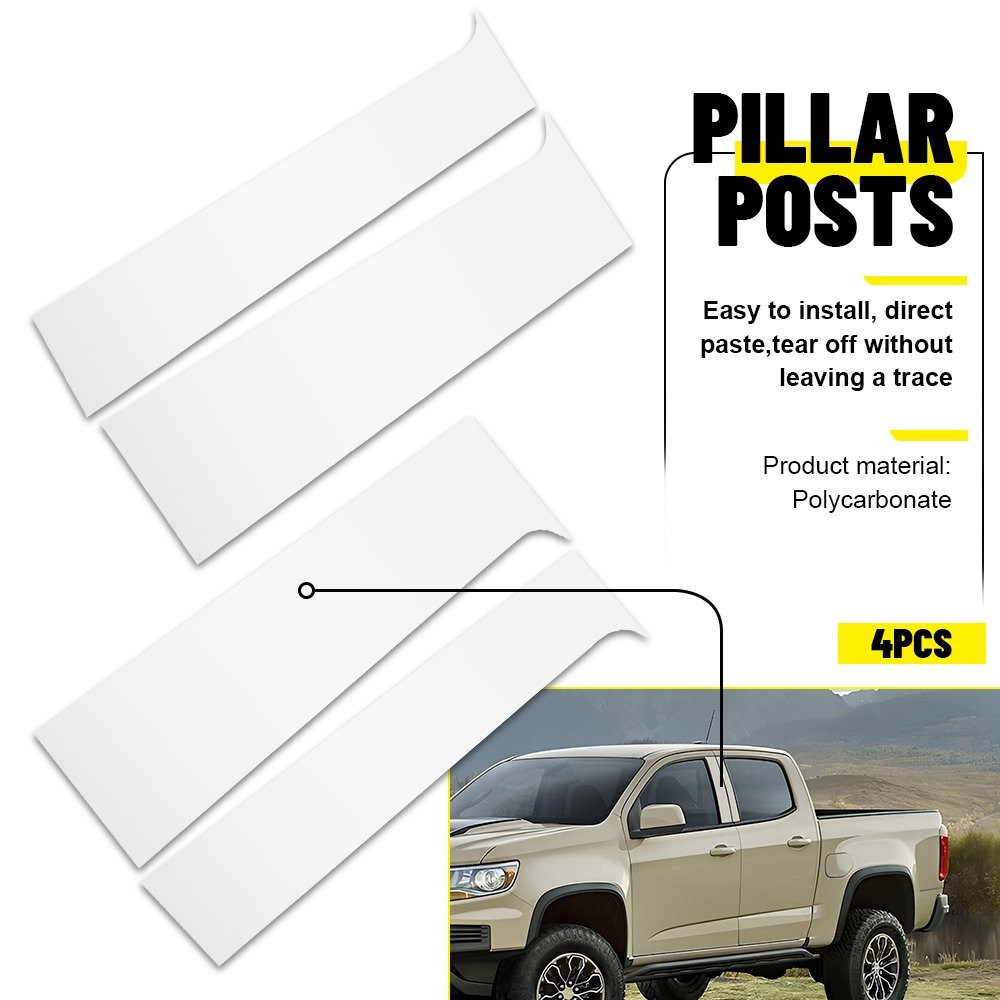 Polycarbonate For Chevy Colorado GMC Canyon 2015-2022 Pillar Post Window Trim