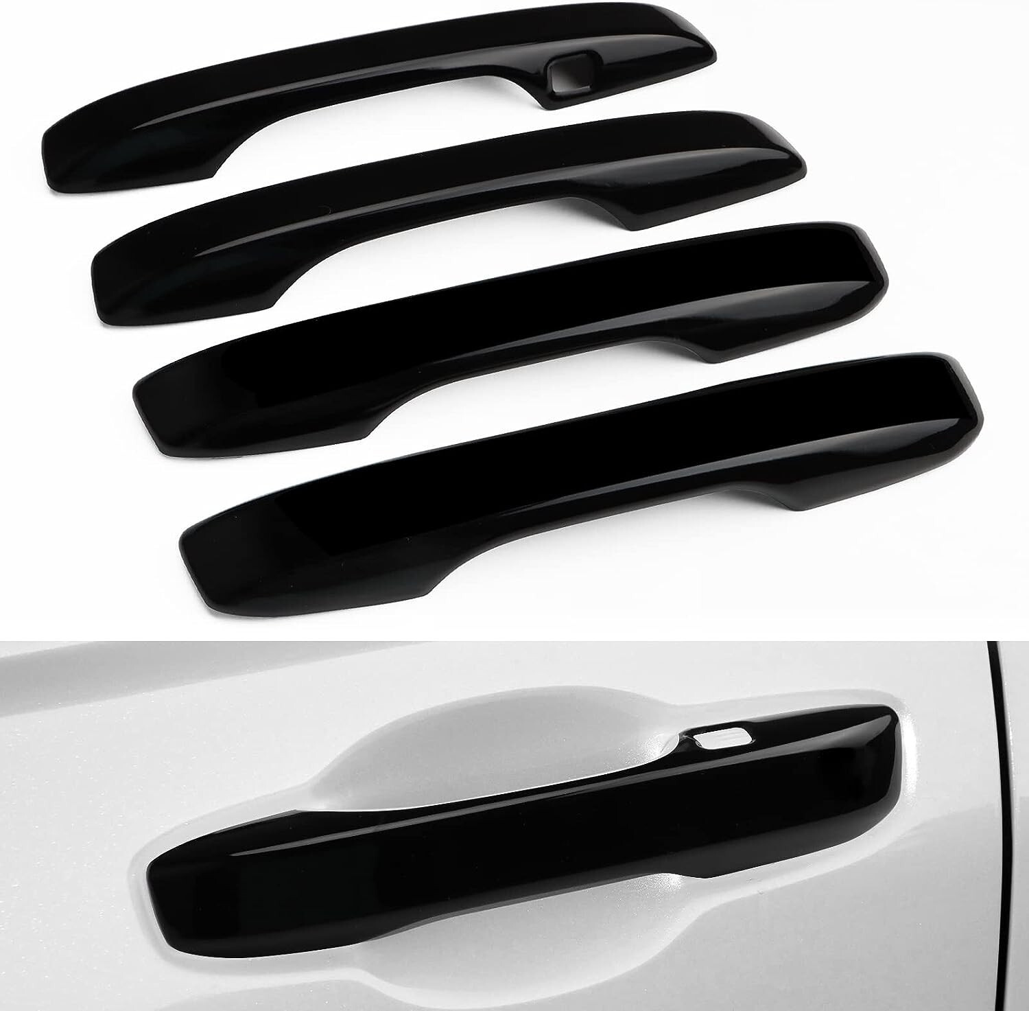 For 2023-2024 Honda Accord GLOSS BLACK 4 Door Handle Covers WITH Front Smartkey