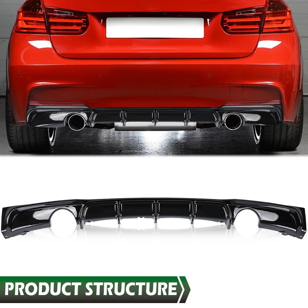 Rear Diffuser Bumper Lip Spoiler For 12-2018 BMW F30 M-Sport