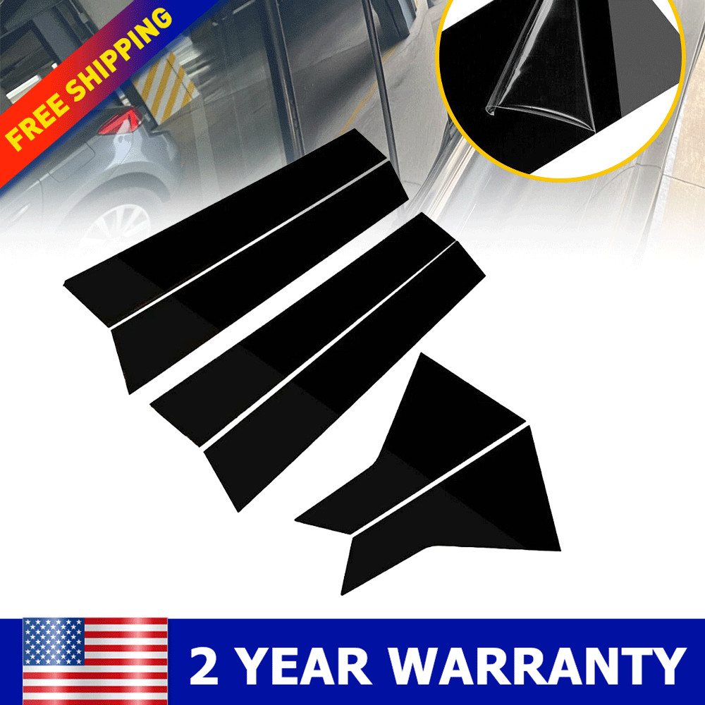 For Honda Civic 11th Gen 2022 Black Door Pillar Post Trim Kit Glossy Decor 6PCS