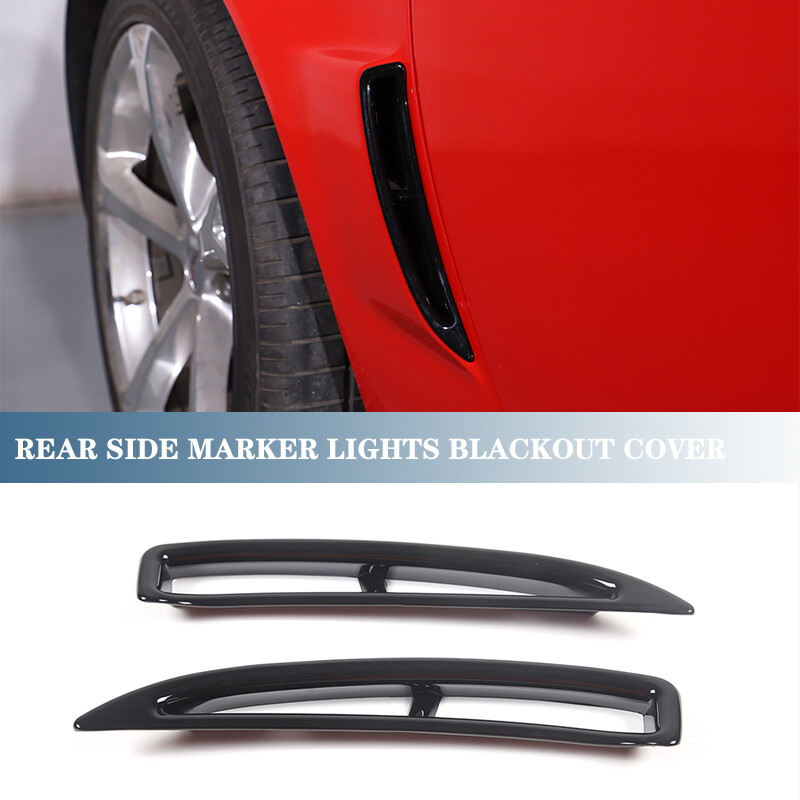 Black Rear Side Fender Vents Air Duct Spoiler Trim For Corvette C6 2005-2013 2PC