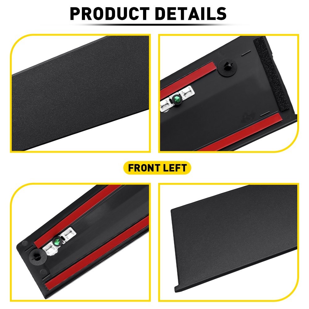 Door Window B Pillar Applique Black For Ram 1500 2019-2026 Front Driver 1-5SET