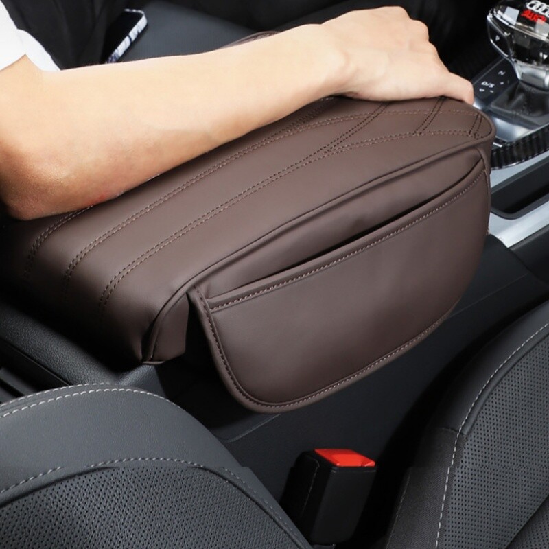 Car Armrest Cushion 12.2″×8.3″ Memory Foam Center Console Pad w/ Storage Pocket