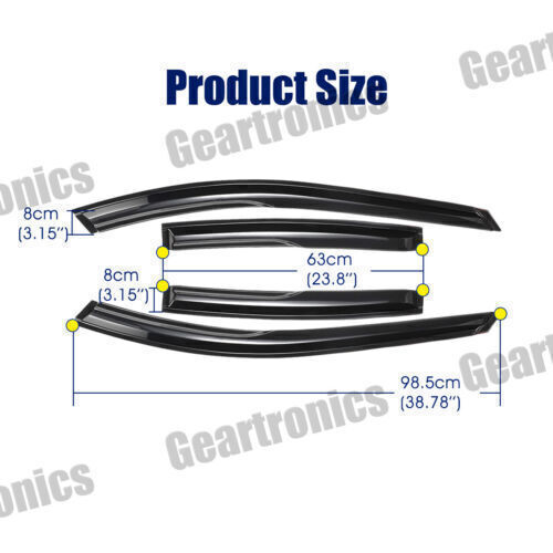 For 2004-2008 Acura TL Sedan Mugen Style Window Visor Vent Rain Guards Deflector
