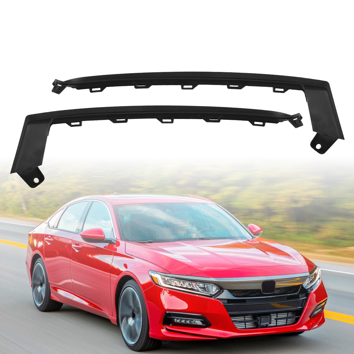 For 2018 2019 2020 Honda Accord Sedan Front Lower Bumper Trim Moulding Set