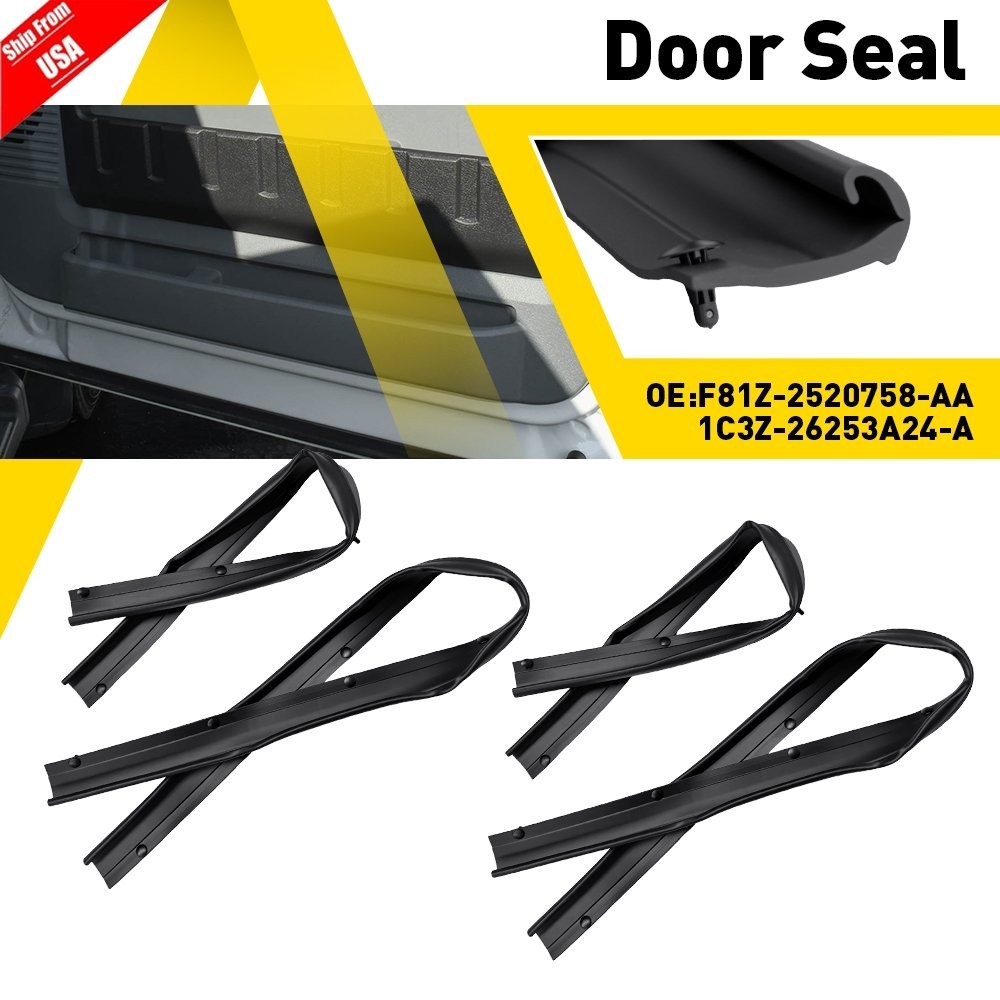 Front & Rear Lower Door Weather Strip Seal For 1999-2016 Ford F250 F350 Crew Cab
