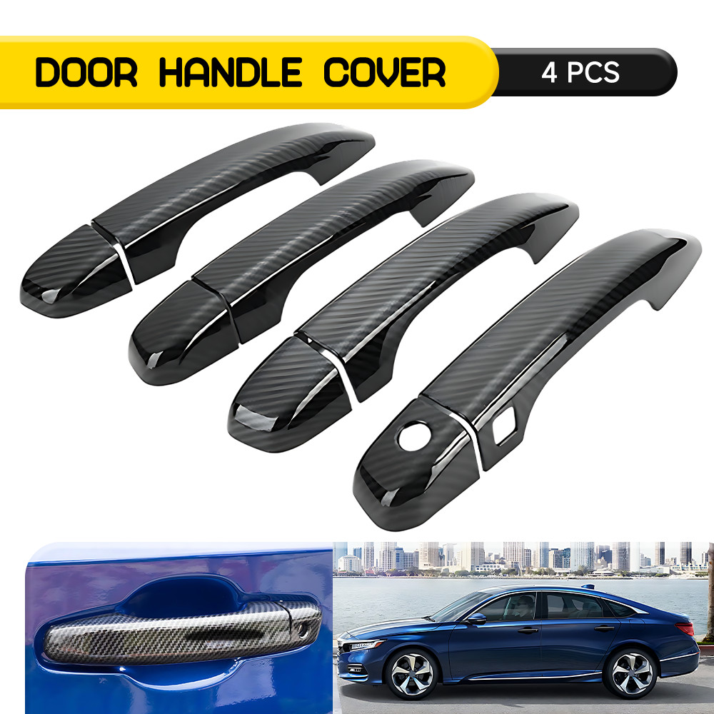 Front Rear Right Left For 2018-2022 Honda Accord Door Cover Handle Carbon Fiber