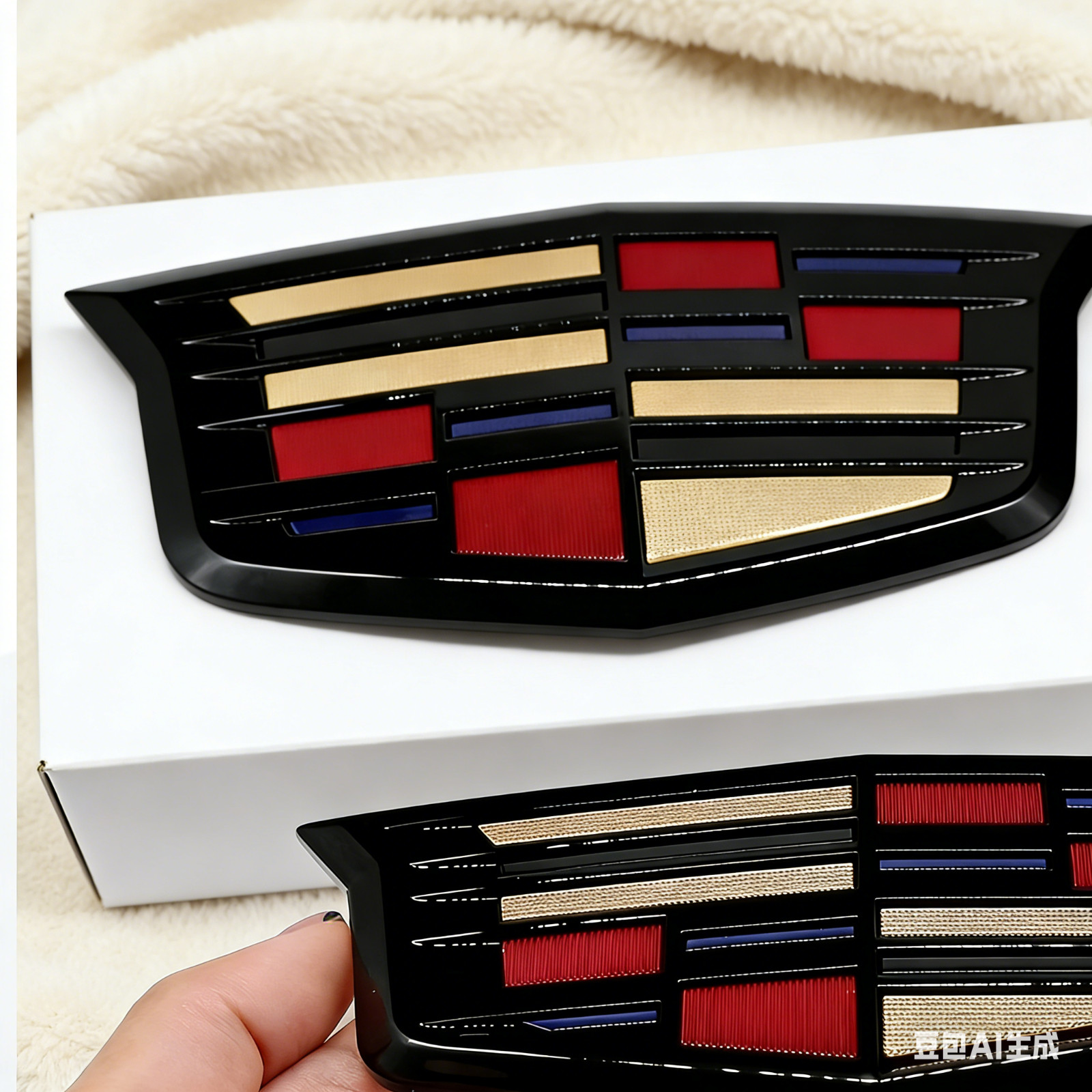 2PCS Black Front Grille & Rear Trunk Emblem For ATS XTS XT5 CT6 2015-2017 Badge