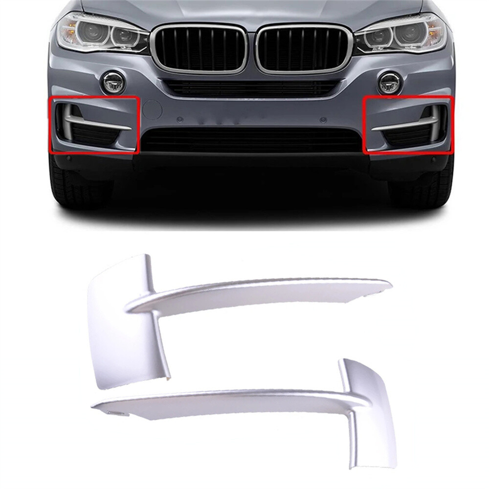 2Pcs Front Bumper Grille Molding Trim Insert For BMW X5 F15 2014 2015 2016 2017