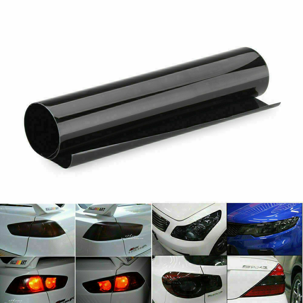 Glossy Black Tint Vinyl Film Wrap Sheet for Headlight Backup Light Tail Light