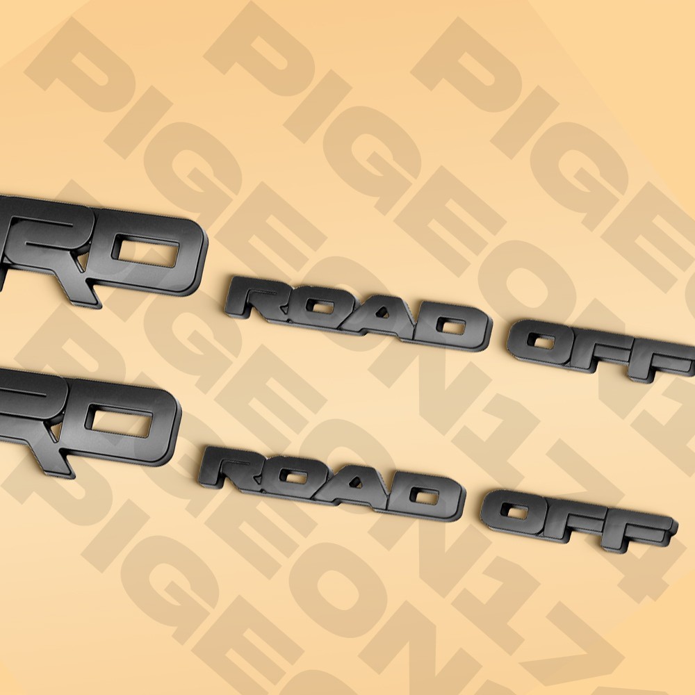 2PCS For 4RUNNER OFF ROAD BLACK EMBLEM LEFT RIGHT SIDE BADGE OVERLAY NAMEPLATE