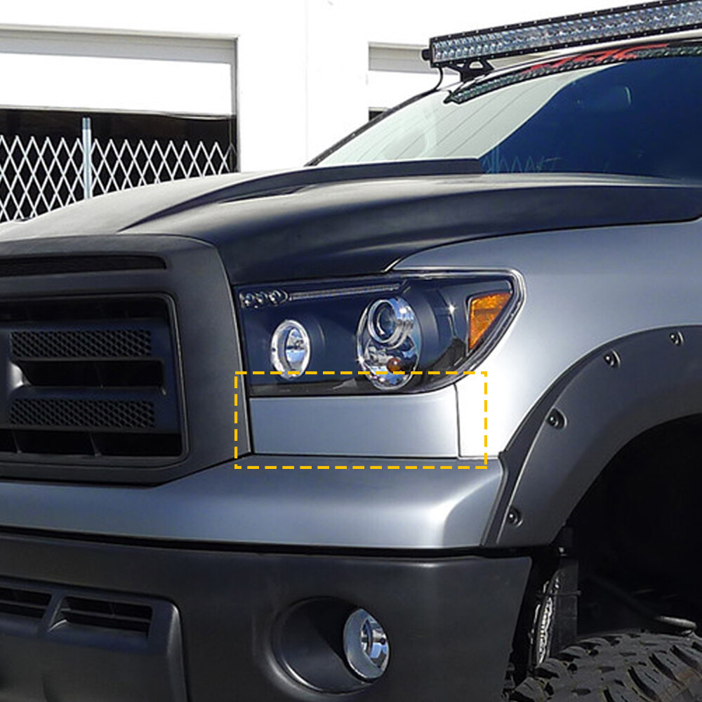 2x Front Bumper Grille Headlight Filler Trim Cover For 2007-2013 Toyota Tundra