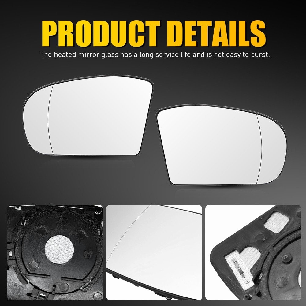 Left Right Mirror Heated Glass Base For Mercedes E/C Class W211 W203 01-07 1/2X