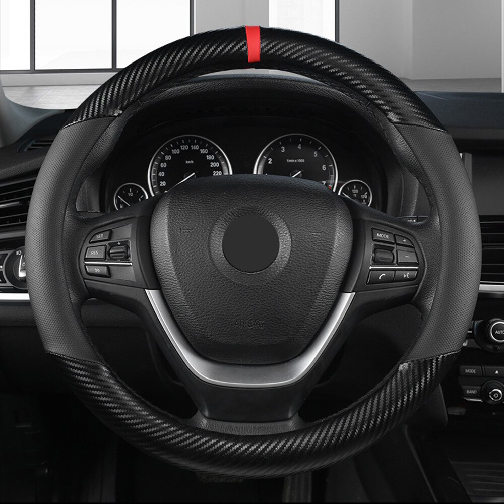 Carbon Fiber Leather Car Steering Wheel Cover Antislip Accessories For Chevrolet
