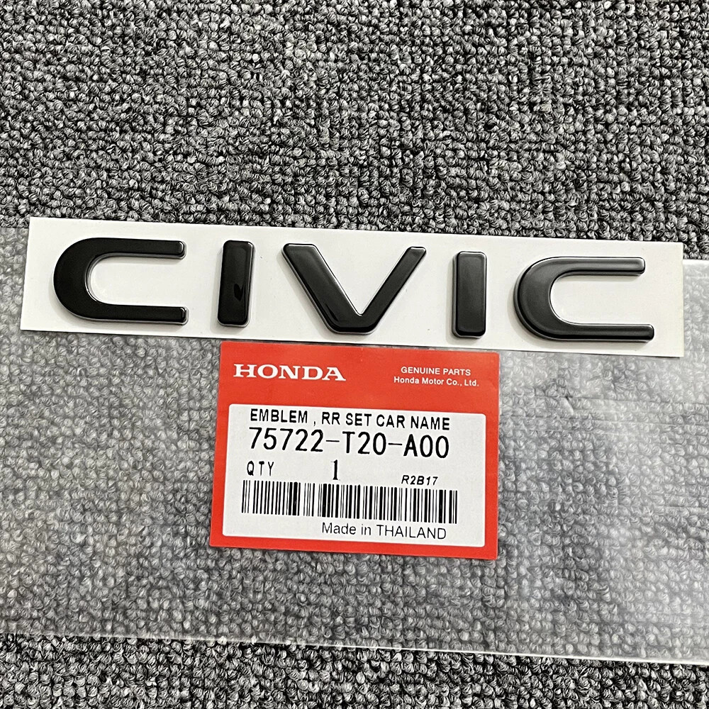 4PCS For Honda Civic SI EX Sedan 2022-26 Glossy Black Emblem Badge Front Rear🔥