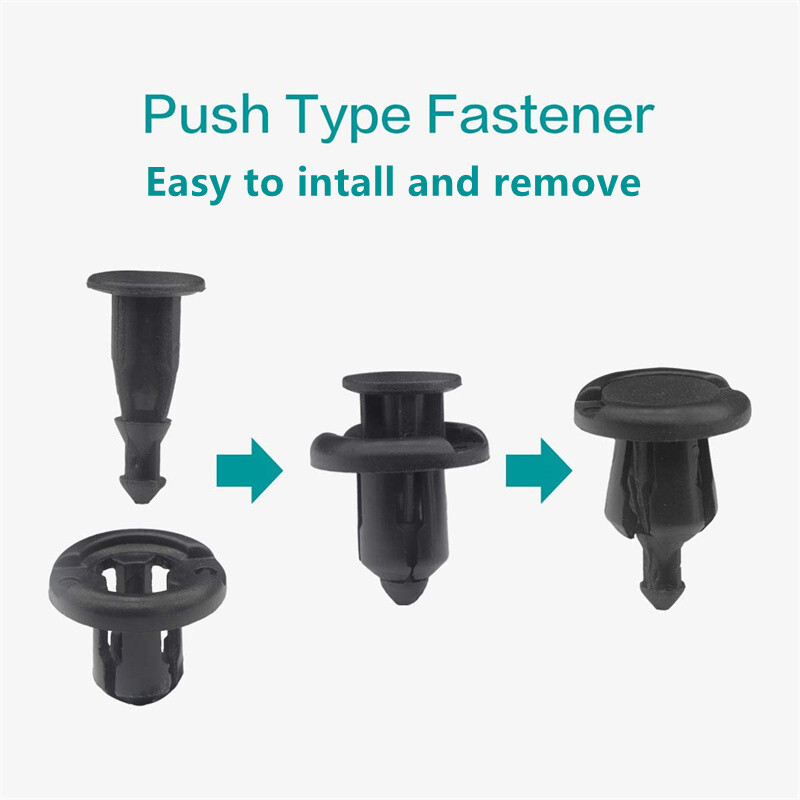 100 Pcs Bumper Clips 10mm Hood Fender Push Rivets Retainer Fasteners for Honda