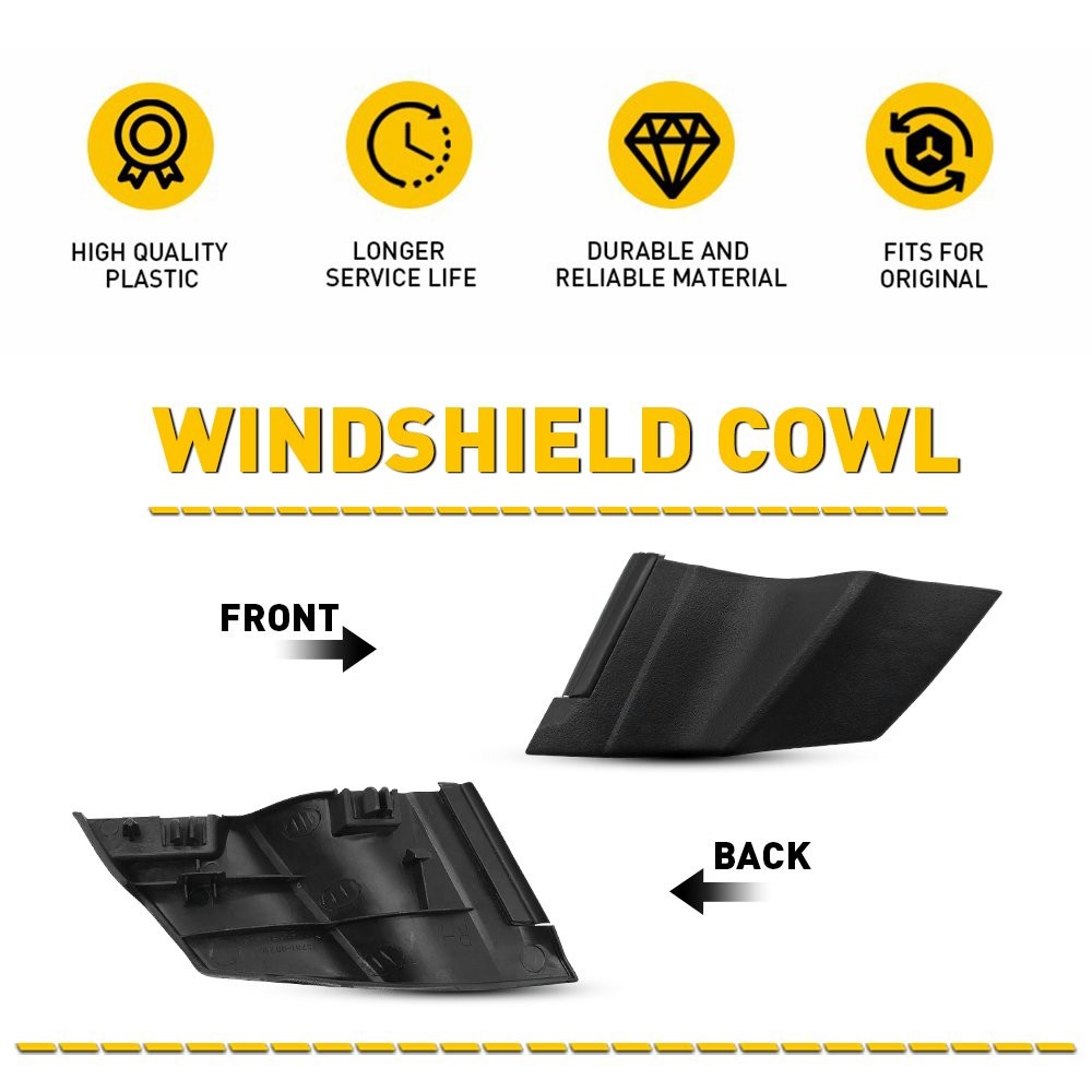 For Toyota Yaris 4-Door 2006-10 Windshield 2pcs Wiper Side Cowl Cover Trim