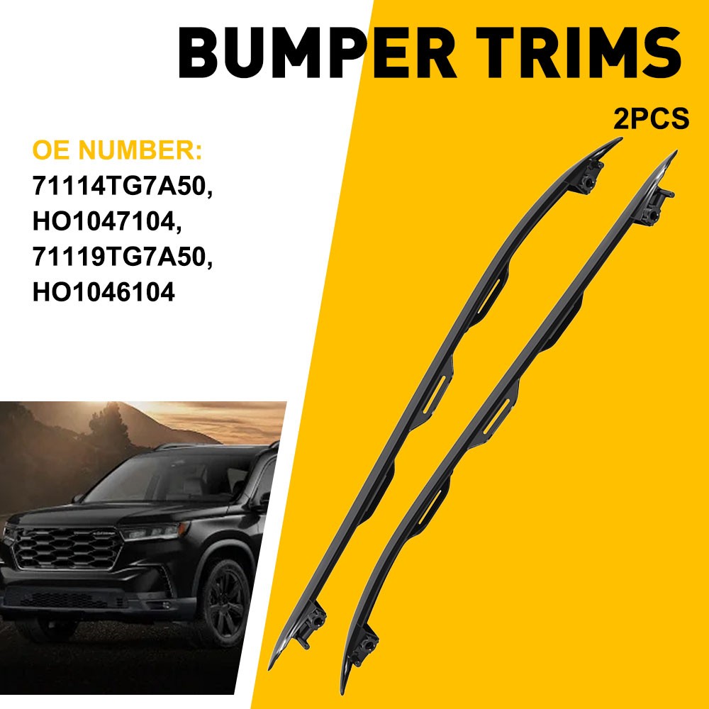 Front Bumper Side Trim Black Decorative Strip For Honda Pilot 2019-2022 1-5SET