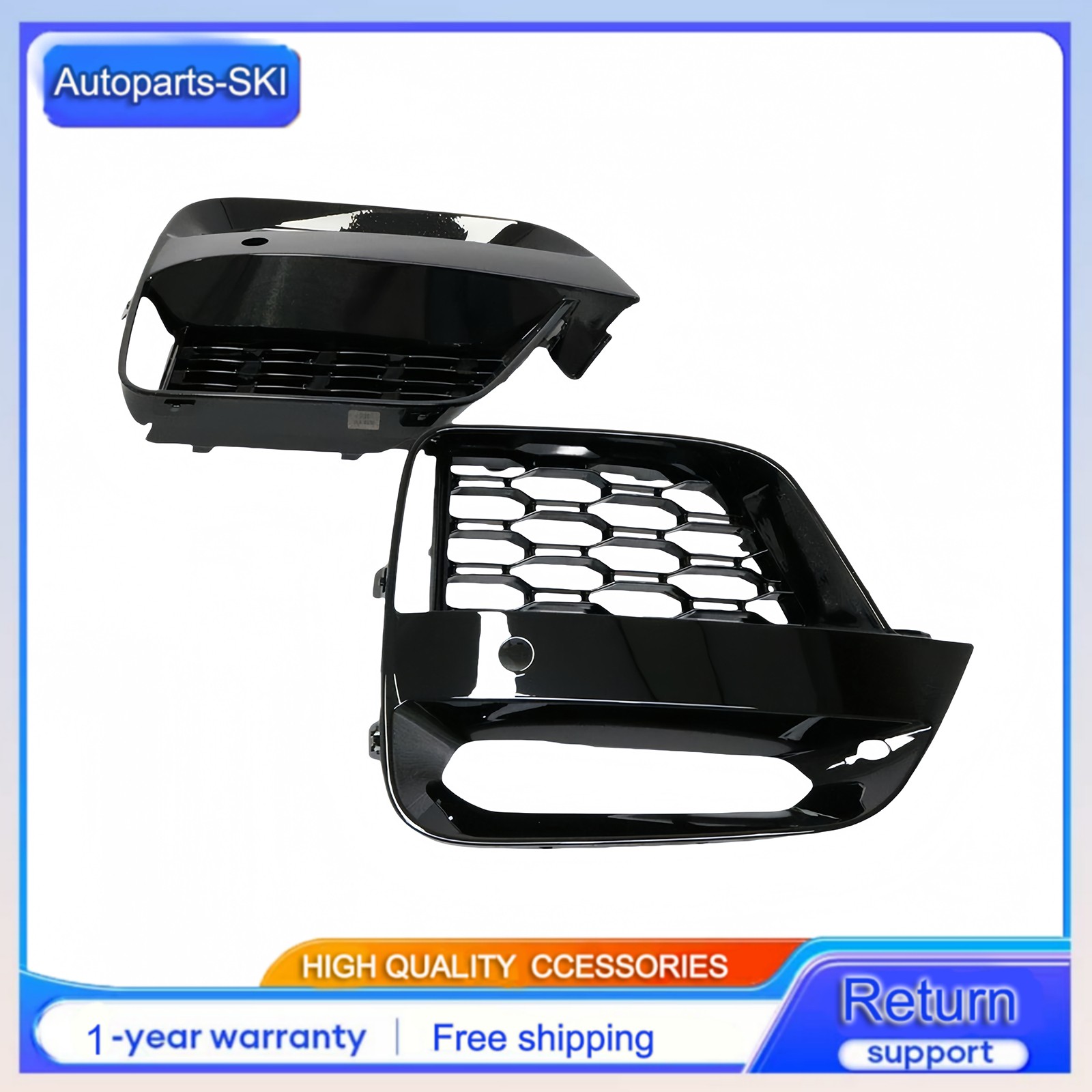 For BMW X3 G01 X4 G02 2019 – 2021 2PCS Front Bumper Outer Grille Fog Lamp Cover